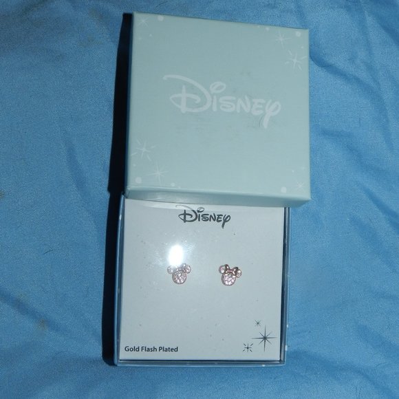 Disney Minnie Mouse Women's 14K Gold Plated Sterling Silver Post Earrings NEW! - Picture 10 of 13